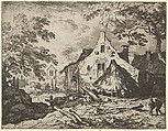 The Haybarn with Movable Roof, Allart van Everdingen  Dutch, Engraving; first state of two