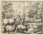 The Story of the Horse Who Wants Revenge on the Stag from Hendrick van Alcmar's Renard The Fox, Allart van Everdingen Dutch, Engraving; second state of three