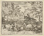 The Shepherd on Horseback Chases the Stag from Hendrick van Alcmar's Renard The Fox, Allart van Everdingen Dutch, Engraving; fourth state of five