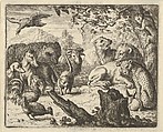 The Lion Announces a Durable Peace to the Animals who Surround Him from Hendrick van Alcmar's Renard The Fox, Allart van Everdingen Dutch, Engraving; third state of five