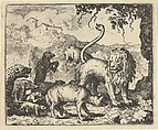 Renard is Accused by the Wolf and Several Animals from Hendrick van Alcmar's Renard The Fox, Allart van Everdingen Dutch, Engraving; second state of four