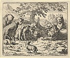 The Lion Takes the Advice of the Other Animals for Renard's Punishment from Hendrick van Alcmar's Renard The Fox, Allart van Everdingen  Dutch, Engraving; third state of four