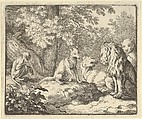 Renard Coninues his False Revelations from Hendrick van Alcmar's Renard The Fox, Allart van Everdingen Dutch, Engraving; third state of four