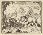 Renard Convinces the Lion and Lioness of Finding a Treasure His Father Stole from Them from Hendrick van Alcmar's Renard The Fox, Allart van Everdingen  Dutch, Engraving; second state of three