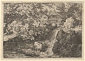 The Cascade Near the Watermill, Allart van Everdingen  Dutch, Engraving; fourth state of five
