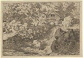 The Cascade Near the Watermill, Allart van Everdingen  Dutch, Engraving; fifth state of five