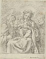 The Holy Family with Saint Clare, Guido Reni Italian, Etching