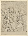 The Holy Family with Saint Clare (counterproof), Guido Reni  Italian, Etching; counterproof