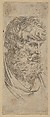 Bust of a Bearded Man, Guido Reni  Italian, Etching