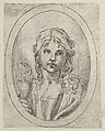 Saint John the Evangelist holding a goblet with a snake emerging from it, from "Christ, the Virgin, and Thirteen Apostles", Anonymous, 17th century, Etching