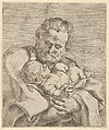 Saint Joseph holding the infant Christ, Anonymous, Etching