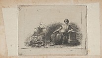 Banknote vignette with female figure representing marine commerce, Asher Brown Durand  American, Engraving and etching; proof