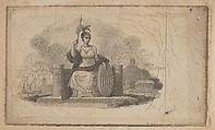Banknote vignette with Allegory of America, Asher Brown Durand  American, Engraving and etching; proof
