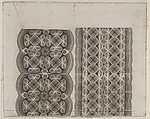 Banknote motifs: two bands of lace-like lathe work ornament, Cyrus Durand  American, Engraving on chine collé; proof