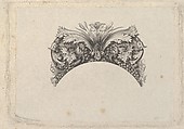 Arched framing element for banknote, with acanthus and vine leaves, lily and grapes, Asher Brown Durand  American, Engraving; proof