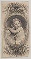 Banknote motif: a child's portrait and two patterned ovals surrounded by a floral frame, Asher Brown Durand American, Engraving and etching; proof