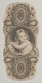 Banknote motif: a child's portrait surrounded by a floral frame, Asher Brown Durand American, Engraving and etching; proof