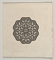 Banknote motif: a small six lobed ornament with a rope border, the interior adorned with lathe work florets, Cyrus Durand American, Engraving; proof