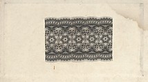 Banknote motifs: band of lace-like lathe work ornament, Cyrus Durand  American, Engraving on chine collé; proof