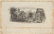 Banknote vignette with the main street of a town, Asher Brown Durand  American, Engraving and etching on chine collé; proof