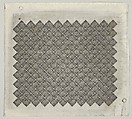 Banknote motif: panel of lathe work ornament composed of tiny 2s each set in a diamond surrounded by a star, Cyrus Durand  American, Engraving; proof