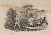 Banknote vignette with three putti symbolizing trade and agriculture, Asher Brown Durand American, Engraving and etching; proof