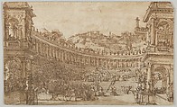 The Triumph of Hannibal, Louis Jean Desprez  French, Pen and ink, brush and brown wash, squared in black chalk