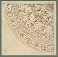 Quarter of a Ceiling with Grotesque Decorations, Guiseppe Mannocchi  Italian, Pen and black ink with light-brown wash