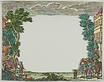Paper Theater or Diorama of an Italianate Villa and Garden, Martin Engelbrecht (German, Augsburg 1684–1756 Augsburg), Etching and watercolor