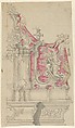 Right Half of a Design for an Altar in Rococo Style, Anonymous, German, South Germany, 18th century  German, Pen and brown ink, brush and gray and red wash