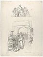 Greek Vase-Painting (Design for a Wall Decoration), Anton von Werner  German, Brush and gray-brown ink, over graphite