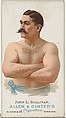 John L. Sullivan, Pugilist, from World's Champions, Series 1 (N28) for Allen & Ginter Cigarettes, Allen & Ginter  American, Commercial color lithograph