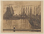 The Fishing Fleet (Flotille de Pêche), from "L'Estampe Originale", Theo Van Rysselberghe  Belgian, Etching with aquatint in brown ink