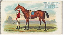 Raceland, from The World's Racers series (N32) for Allen & Ginter Cigarettes, Allen & Ginter American, Commercial color lithograph