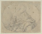 The Virgin holding the infant Christ, an oval composition, counterproof, Guido Reni  Italian, Etching; counterproof