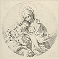 The Virgin holding the infant Christ, a circular composition, after Reni, Anonymous, 17th century, Etching