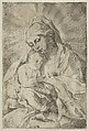 The Virgin holding the infant Christ, after Reni, Anonymous, 17th century, Etching