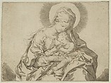 The Virgin holding the infant Christ, after Reni, Anonymous, 17th century, Etching