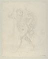 Saint Christopher walking with the infant Christ on his left shoulder, Guido Reni  Italian, Etching; counterproof