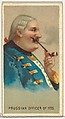 Prussian Officer of 1725, from World's Smokers series (N33) for Allen & Ginter Cigarettes, Allen & Ginter  American, Commercial color lithograph