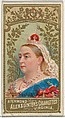 Queen of England, from World's Sovereigns series (N34) for Allen & Ginter Cigarettes, Allen & Ginter American, Commercial color lithograph