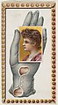 Card Number 13, cut-out from banner advertising the Opera Gloves series (G29) for Allen & Ginter Cigarettes, Allen & Ginter American, Commercial color lithograph