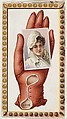 Card Number 14, cut-out from banner advertising the Opera Gloves series (G29) for Allen & Ginter Cigarettes, Allen & Ginter American, Commercial color lithograph
