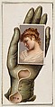 Card Number 8, cut-out from banner advertising the Opera Gloves series (G29) for Allen & Ginter Cigarettes, Allen & Ginter  American, Commercial color lithograph