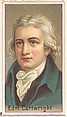 Edmund Cartwright, printer's sample for the World's Inventors souvenir album (A25) for Allen & Ginter Cigarettes, Allen & Ginter  American, Commercial color lithograph