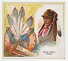 Bull Head, Pawnee, from the American Indian Chiefs series (N36) for Allen & Ginter Cigarettes, Allen & Ginter  American, Commercial color lithograph