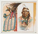 Iron Bull, Crow, from the American Indian Chiefs series (N36) for Allen & Ginter Cigarettes, Allen & Ginter American, Commercial color lithograph