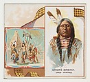 Crow's Breast, Gros Ventres, from the American Indian Chiefs series (N36) for Allen & Ginter Cigarettes, Allen & Ginter American, Commercial color lithograph