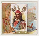 Rushing Bear, Pawnee, from the American Indian Chiefs series (N36) for Allen & Ginter Cigarettes, Allen & Ginter  American, Commercial color lithograph