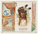 Red Thunder, Blackfeet Sioux, from the American Indian Chiefs series (N36) for Allen & Ginter Cigarettes, Allen & Ginter  American, Commercial color lithograph